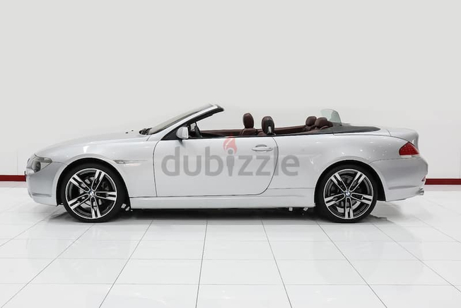 BMW 630i Cabriolet 2006 Silver-Maroon 142,000KM