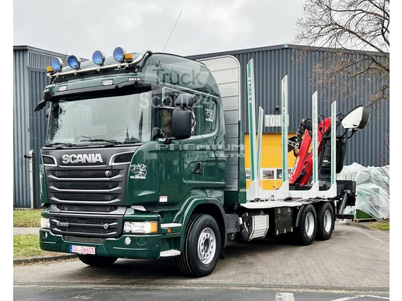 Scania - R580 - 6x4 - 1. Hand - Retard - Holztransporter - Aвтокран
