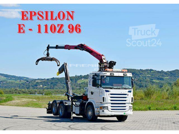 Scania - R 420 Abrollkipper *+ EPSILON E 110Z 96 * TOP - Aвтокран