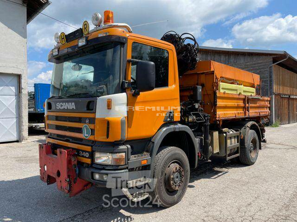 Scania - P114CB 4x4 Allrad 3 SKipper mit Frontkran Bj2000 - Самосвал