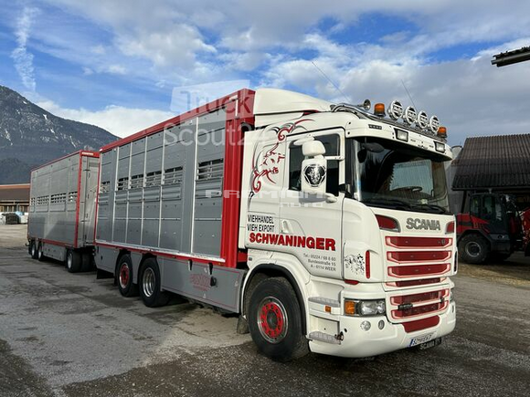 Scania - R500 LB6x2 4HNB mit 3-Achs Pezzaioli Anhnger - Скотовоз