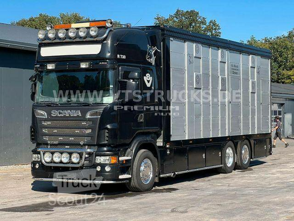 Scania - R730 V8 6x2 2.Stock Stehmann + Hubdach, Vollluft - Скотовоз