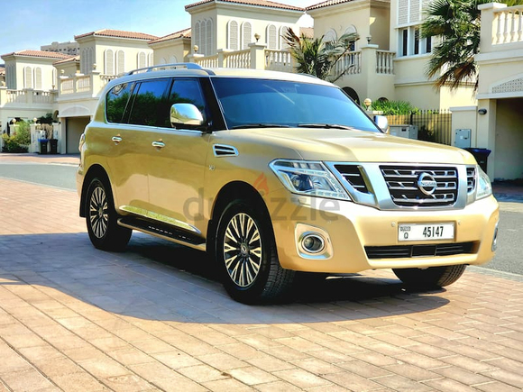 Stunning Golden Nissan Petrol 2014 LE Platinum Big Engine GCC Top Option